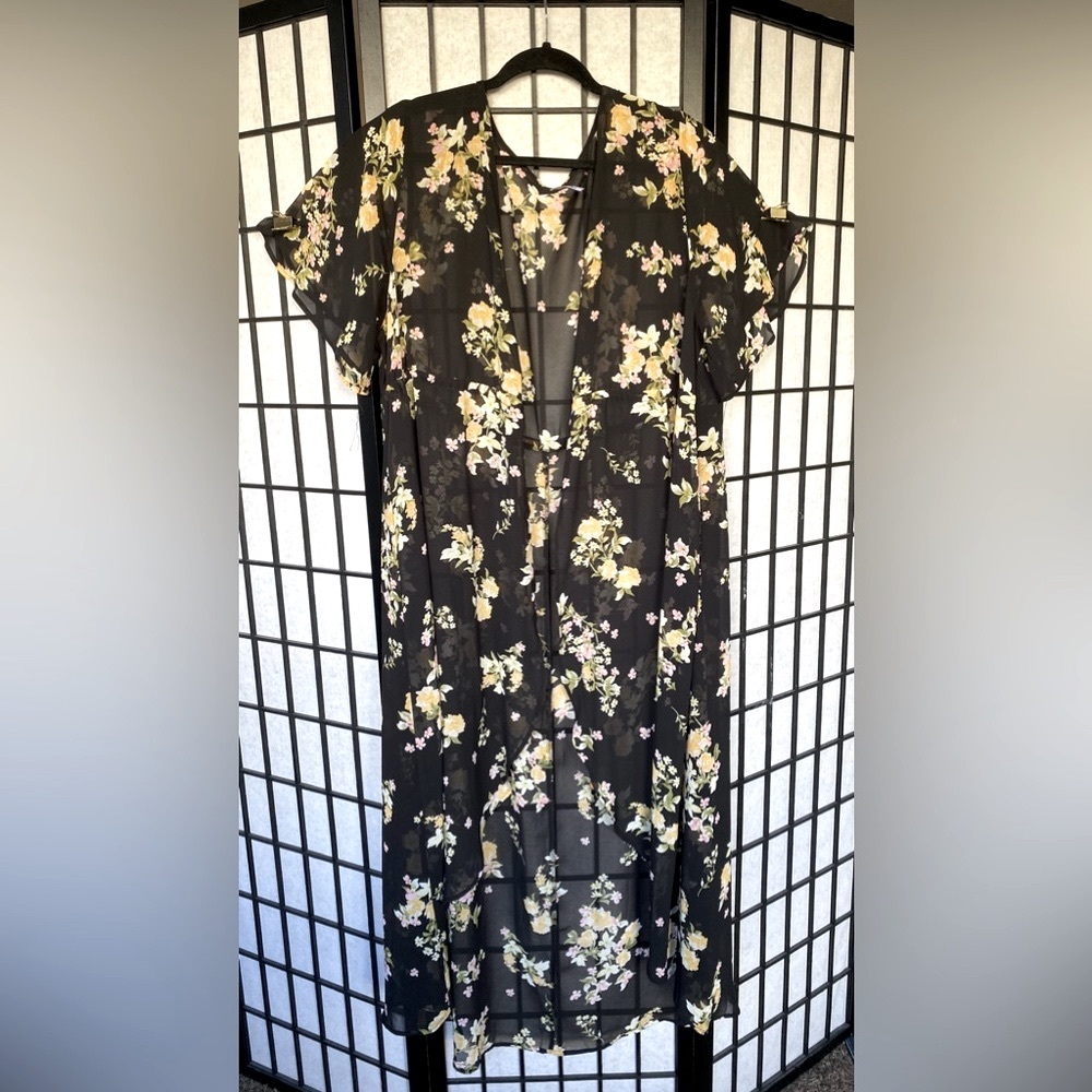 3rd + Malt Sheer Floral Cardigan